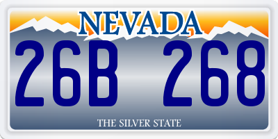 NV license plate 26B268