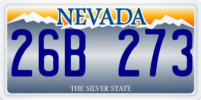 NV license plate 26B273