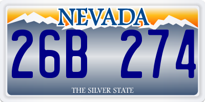 NV license plate 26B274