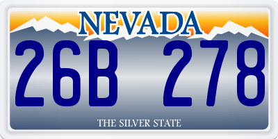 NV license plate 26B278
