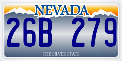 NV license plate 26B279