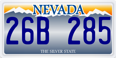 NV license plate 26B285