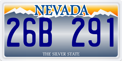 NV license plate 26B291