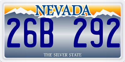 NV license plate 26B292