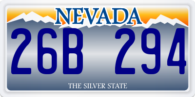 NV license plate 26B294