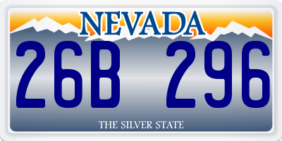 NV license plate 26B296