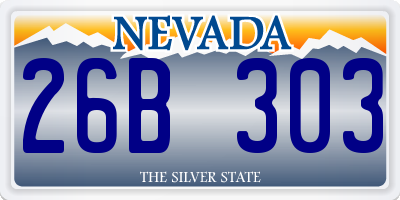 NV license plate 26B303