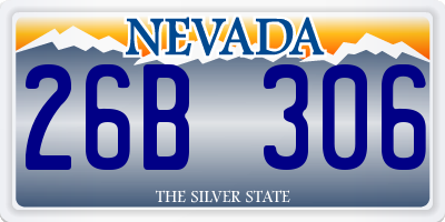 NV license plate 26B306