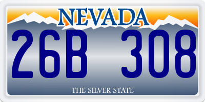 NV license plate 26B308