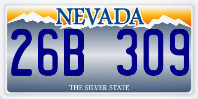 NV license plate 26B309