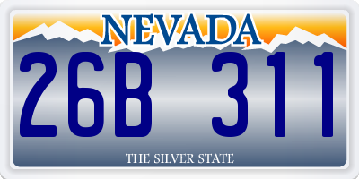 NV license plate 26B311