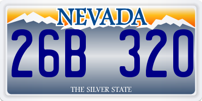 NV license plate 26B320