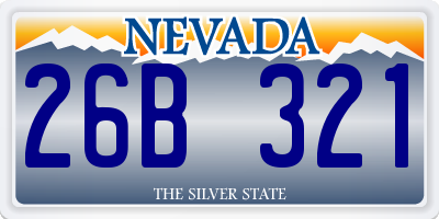 NV license plate 26B321
