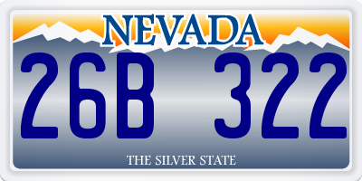 NV license plate 26B322