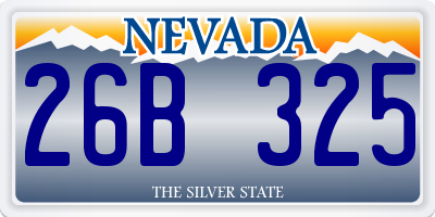 NV license plate 26B325