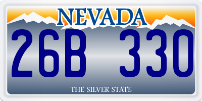 NV license plate 26B330