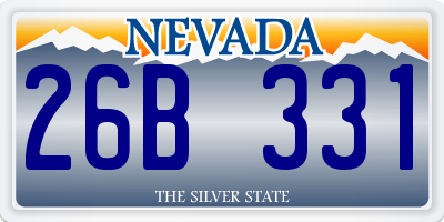 NV license plate 26B331
