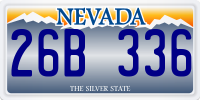 NV license plate 26B336