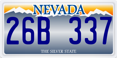 NV license plate 26B337
