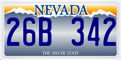 NV license plate 26B342