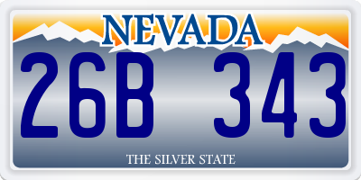 NV license plate 26B343