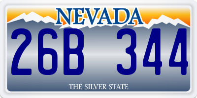 NV license plate 26B344