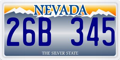 NV license plate 26B345