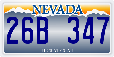 NV license plate 26B347