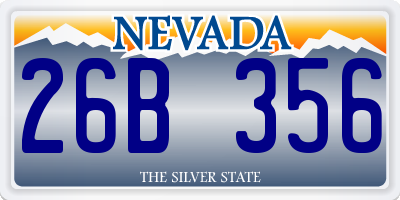 NV license plate 26B356