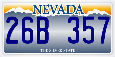 NV license plate 26B357