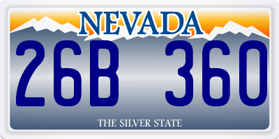 NV license plate 26B360