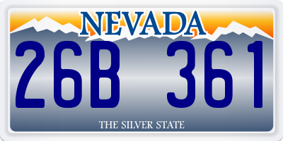NV license plate 26B361
