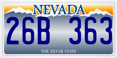 NV license plate 26B363