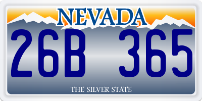NV license plate 26B365