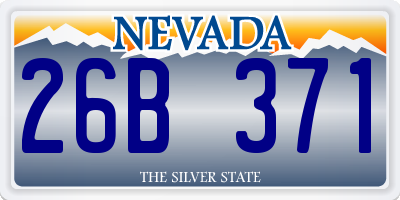 NV license plate 26B371