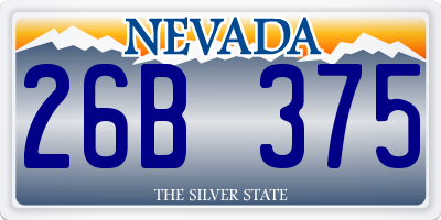 NV license plate 26B375