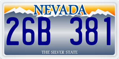 NV license plate 26B381