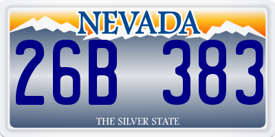 NV license plate 26B383