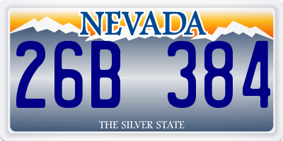 NV license plate 26B384