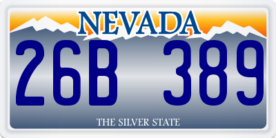 NV license plate 26B389