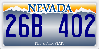 NV license plate 26B402