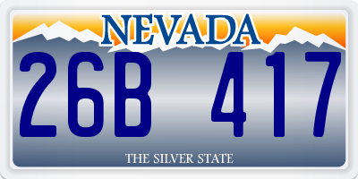 NV license plate 26B417