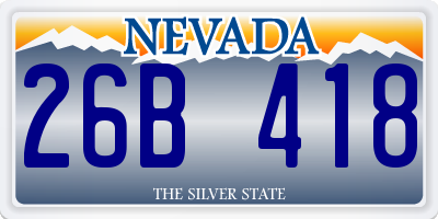 NV license plate 26B418