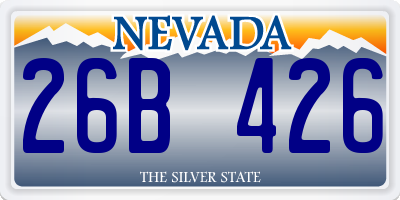 NV license plate 26B426