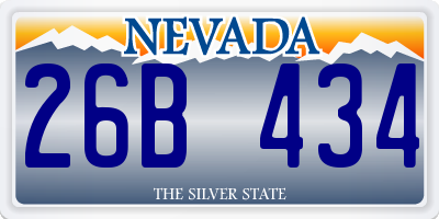 NV license plate 26B434