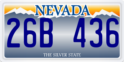 NV license plate 26B436