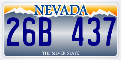 NV license plate 26B437