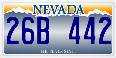 NV license plate 26B442