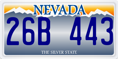 NV license plate 26B443