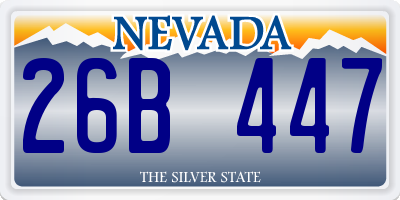 NV license plate 26B447